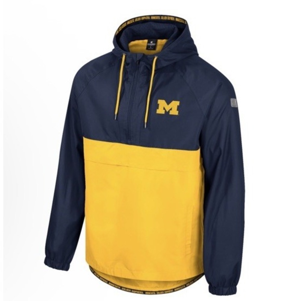 Colosseum University of Michigan T1000 1/2 Zip Anorak GO BLUE Jacket Men Sz 3XL